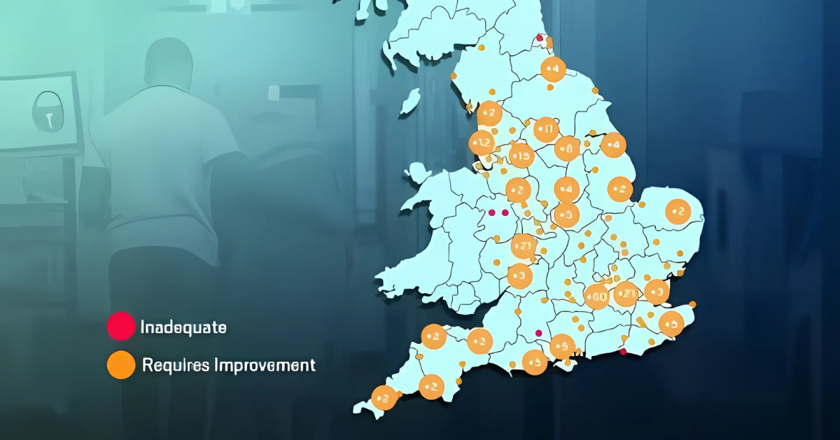 Map shows locations of England’s worst-rated hospitals