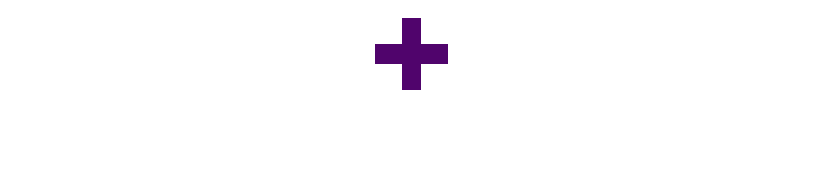 The Pabla & Pabla logo seen with a white typeface and a purple plus icon.