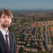 Jacob Poole of Pabla & Pabla Solicitors smiles warmly, as he towers over a British Housing Estate like an unruly titan of devastatingly vast proportions.