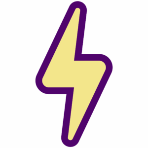 An icon of a lightning bolt is seen.