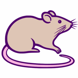 An icon of a rodent, or perhaps even a rat, is seen. It's tail is long and pink.
